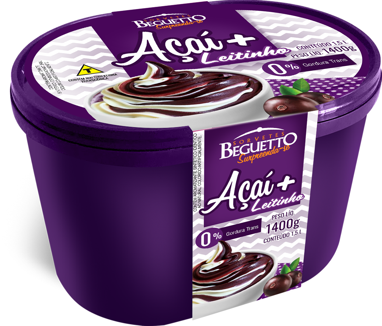 BEGUETTO- POTES AÇAI COM LEITINHO - DIR